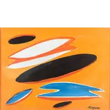 Sante Monachesi, Macerata 1910 - Roma 1991 / Non cadremo più nè appesi nè sospesi, 1973, oil on canvas