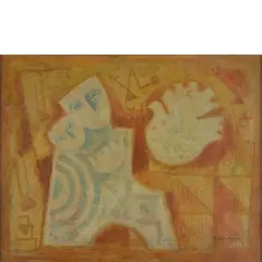 Sami Burhan, Aleppo 1929 - Roma 2021 / Senza titolo, oil on compensato