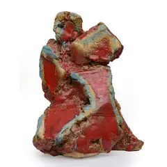 Sandro Cherchi, Genova 1911 - Torino 1998 / Figura, anni '80, terracotta smaltata