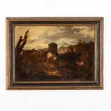 Domenico Brandi, Paesaggio con armenti, oil on canvas