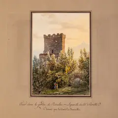 Giardino di Rivalta / Firmato Storelli in basso a destra by Felice Marie Ferdinand Storelli, watercolour on paper applicata on paper, offered Mar 2023