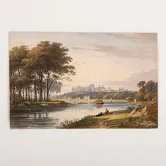 John Varley, Il Tamigi con il castello di Windsor, 1833 / Firmata J Varley in basso a sinistra, titolo, firma e data 1833 sul retro, watercolour on paper