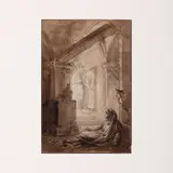 Eugène Isabey, Gulnare visita Conrad in prigione (da Il Corsaro di Lord Byron) / Firmato Isabey in basso a sinistra