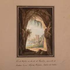 Vista di Napoli dalla costa di Posillipo by Madame Sophie Woyna, watercolour and matita on paper applicata on paper, offered Mar 2023