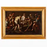 Domenico Viola, Scena di osteria / Siglato AV, oil on canvas