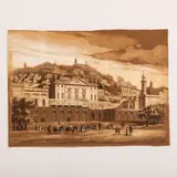 Camille Roqueplan, Veduta di Villa Rosazza detta lo Scoglietto, ink and acquerello on paper