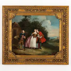 Philippe Mercier, Scena galante in esterno, oil on canvas