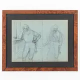 Andrea Gastaldi, Torino, 1826 - 1889 / La conversione dell'Innominato e Maternità, pencil on paper