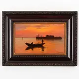 Oreste Costa, Firenze, 1851 - dopo il 1910 / Tramonto in laguna / Firmato O Costa in basso a destra, oil on panel