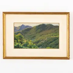 Silvio Poma, Trescore Balneario, 1840 - Turate, 1932 / Vallata / Paesaggio con alberi / Firmato S Poma in basso a destra, oil on canvas