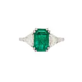 Emerald And Diamond Ring A Gold, Senza titolo