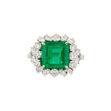 Emerald And Diamond Ring A Gold, Senza titolo