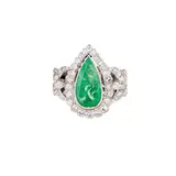 Emerald And Diamond Ring A Gold, Senza titolo