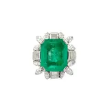 Emerald And Diamond Ring A Gold, Senza titolo
