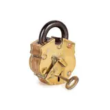 Senza titolo by Aligarh Rajamw, Brass Padlock, India 19th Century, offered Sep 2022