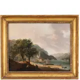 Alessandria, 1785 - Milano, 1837 / Veduta lacustre / Firmato Gio Migliara in basso a destra by Giovanni Migliara, oil on canvas, offered Sep 2022