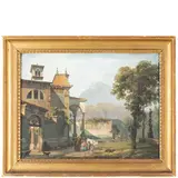 Alessandria, 1785 - Milano, 1837 / Veduta lombarda / Firmato Gio Migliara e datato 1820 in basso a sinistra by Giovanni Migliara, tempera on canvas, offered Sep 2022