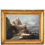 Alessandria, 1785 - Milano, 1837 / Scorcio di montagna sotto la neve / Firmato Gio Migliara in basso a destra by Giovanni Migliara, oil on canvas, offered Sep 2022