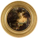 Giovanni Migliara, Alessandria, 1785 - Milano, 1837 / Bosco con statue e figure