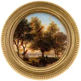 Giovanni Migliara, Alessandria, 1785 - Milano, 1837 / Paesaggio lacustre con figure