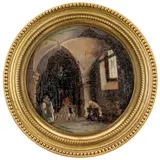 Giovanni Migliara, Alessandria, 1785 - Milano, 1837 / Interno di cappella con figure
