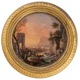 Giovanni Migliara, Alessandria, 1785 - Milano, 1837 / Paesaggio con rudere e armenti