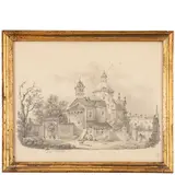 Giovanni Migliara, Alessandria, 1785 - Milano, 1837 / Veduta di chiesa / Firmato Gio Migliara f. in basso a sinistra