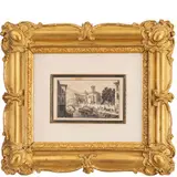 Giovanni Migliara, Alessandria, 1785 - Milano, 1837 / Milano, Via Fatebenefratelli con la chiesa di San Marco / Monogramma G M in basso a sinistra