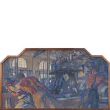 Cavarzere 1899 ; 1 1968 / La fabbrica by Giannino Lambertini, tempera and olio on canvas, offered Jul 2022