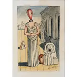 Giorgio de Chirico, Le muse inquietanti, 1974, mixed media on cartoncino