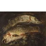 Felice Boselli, Natura morta di pesci, oil on canvas