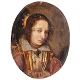 Antonio Gherardi, Ritratto di giovane donna, oil on copper