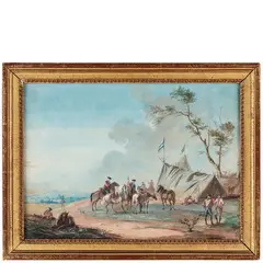 Paesaggio con cavalli by Giuseppe Bernardino Bison, tempera on paper, offered Jun 2022
