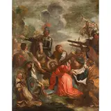 Bernardino Deho, Salita al calvario / Firmato sul verso: BERNARD...DEHO F, oil on canvas