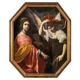 Giovanni Martinelli, Allegoria della Giustizia che costringe Fortuna ad arrendersi alla Nemesi, oil on canvas ottagonale