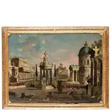 Francesco Chiarottini, Architettura fantastica, oil on vetro
