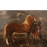 Luca Giordano, Cavallo isabellino con staffiere moro / Cavallo isabellino con staffiere dal turbante bianco