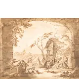 Gaspare Diziani, Adorazione dei pastori, ink on paper