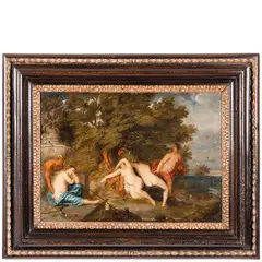 Frans Wouters, Satiri e ninfe, oil on copper