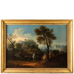 Paesaggio con Tobiolo e l'Angelo by Giuseppe Roncelli, oil on canvas, offered Jun 2022