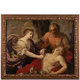 Tancredi soccorso da Erminia e dal fido Vafrino by Giovanni Andrea Sirani, oil on canvas, offered Jun 2022