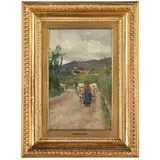 Raffaello Sorbi, Firenze, 1844 - 1931 / Ritorno dai campi / Firmato Raf Sorbi e datato 1910 in basso a destra, oil on canvas