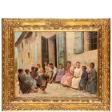 Fabio Fabbi, Bologna, 1861 - Casalecchio di Reno, 1946 / La scuola di campagna / Firmato F Fabbi in basso a sinistra