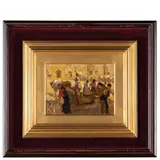 Francesco Gioli, San Frediano a Settimo, 1846 - Firenze, 1922 / Piazza di mercato con figure / Firmato F Gioli in basso al centro