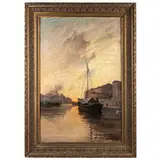 Antonio Fontanesi, Reggio Emilia 1818 - Torino 1882 / Sera lungo l'Arno / Firmato A Fontanesi in basso a destra