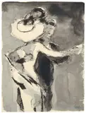 Emil Nolde, Tanzendes Paar, Um 1910, Tuschpinsel, laviert, auf Japan