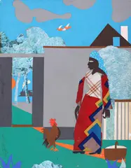 Romare Bearden, The Pepper Jelly Lady, Watercolor Painting & Collage