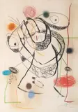 Joan Miró, UNTITLED Unique Hand Embellished, Etching