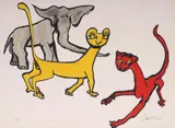 Alexander Calder, Untitled (Two Cats And An Elephant), Lithograph