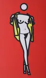 Julian Opie, Woman Taking Off Man'S Shirt 5, Screenprint